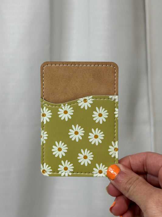 Daisy Greenish Card Holder