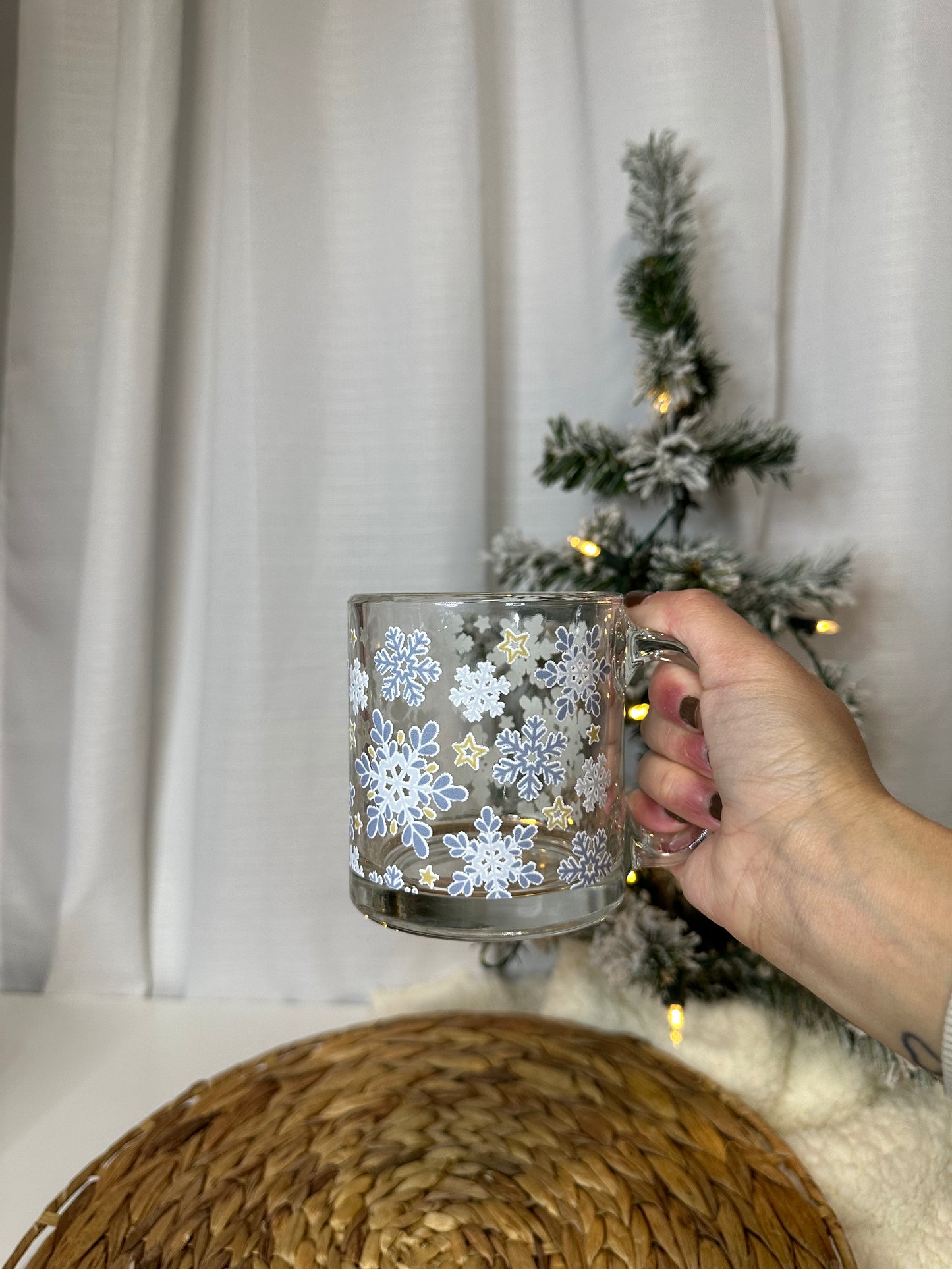 Snowin Sky Glass Mug