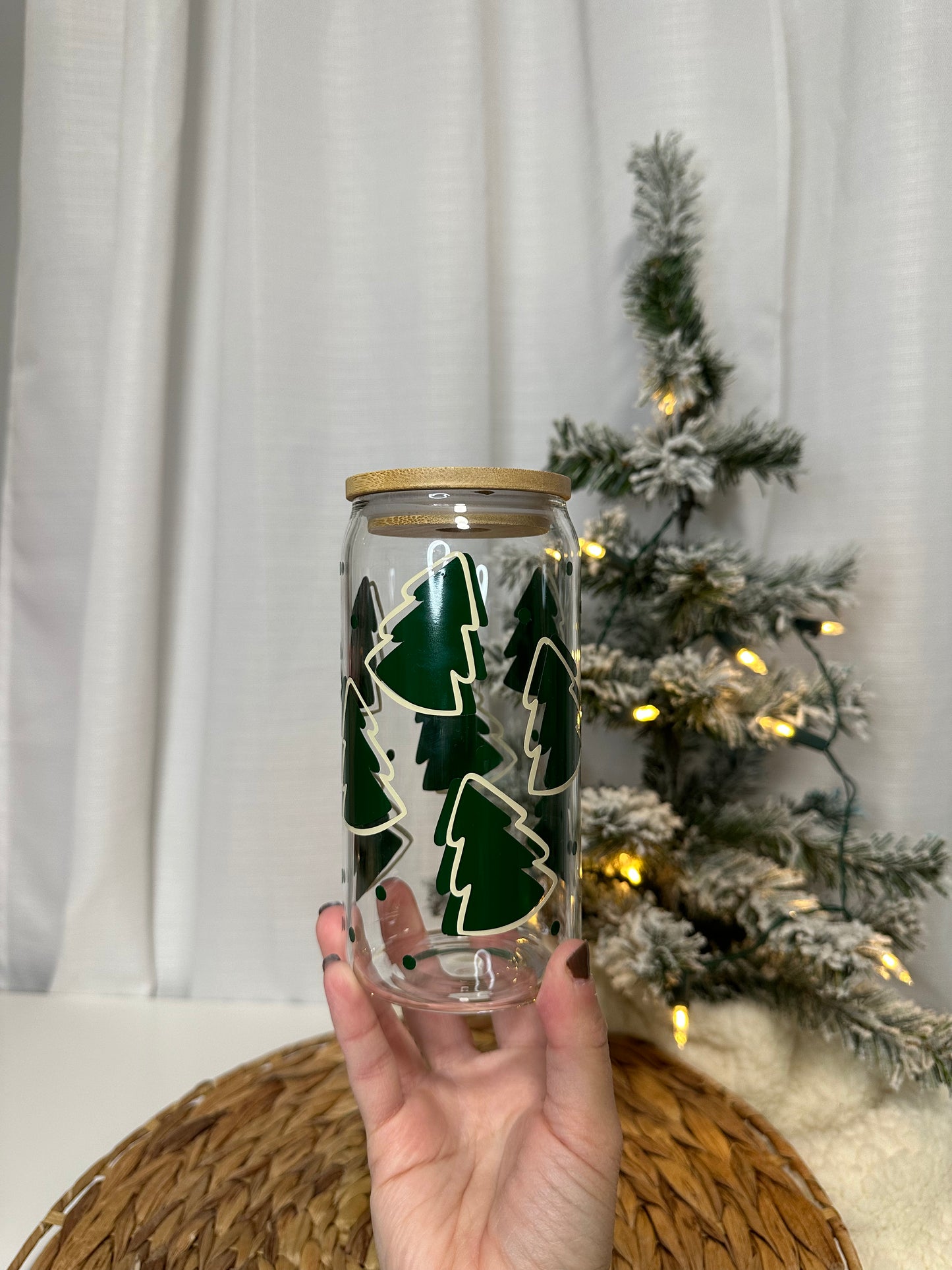 Christmas Tree Glass Cup