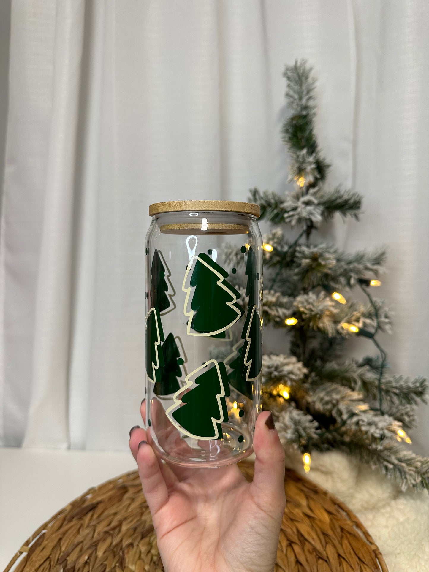 Christmas Tree Glass Cup