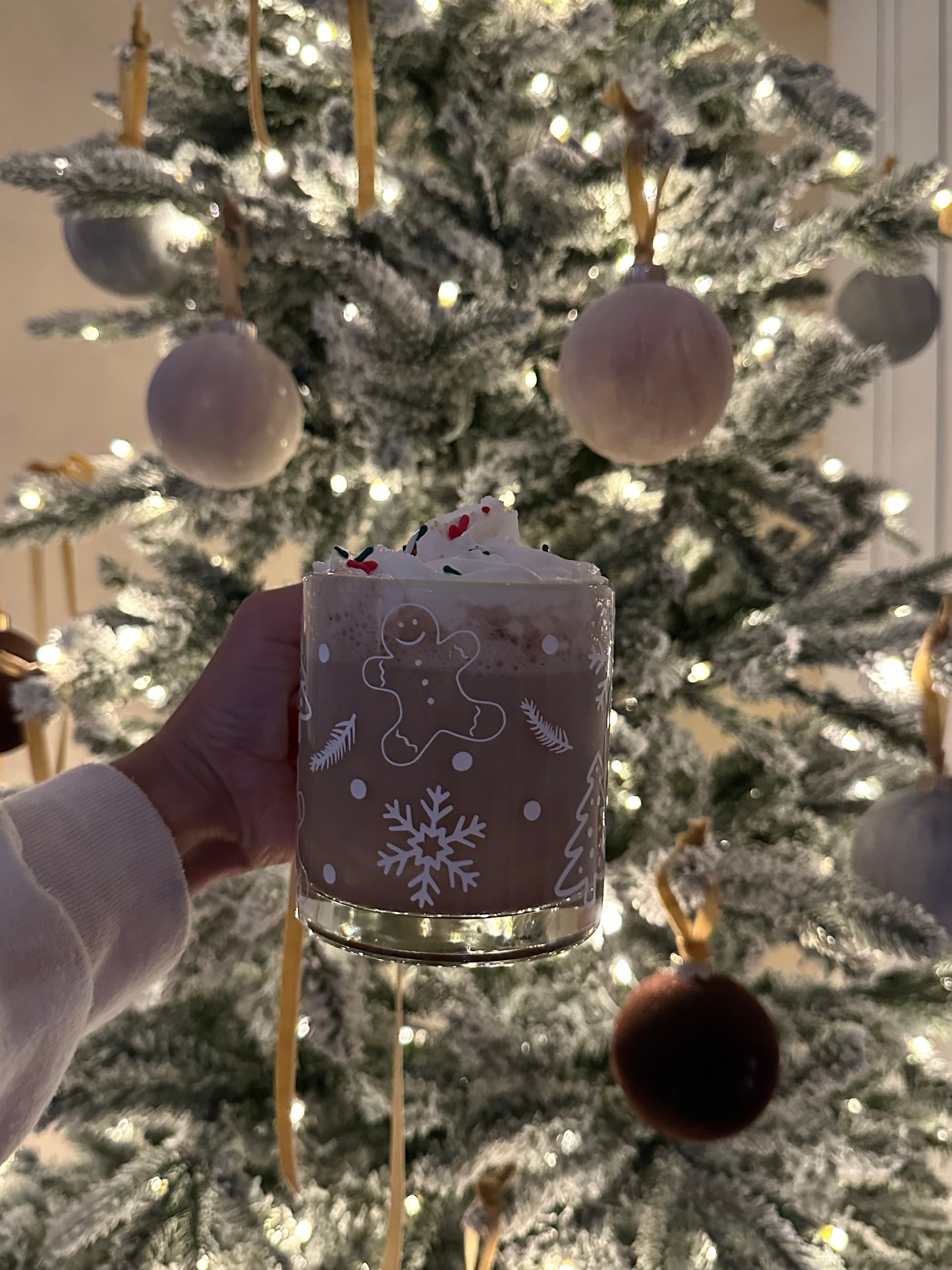Gingerbread Christmas Glass Mug