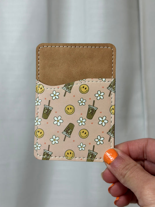 Retro Daisy Iced Coffee Card Holder