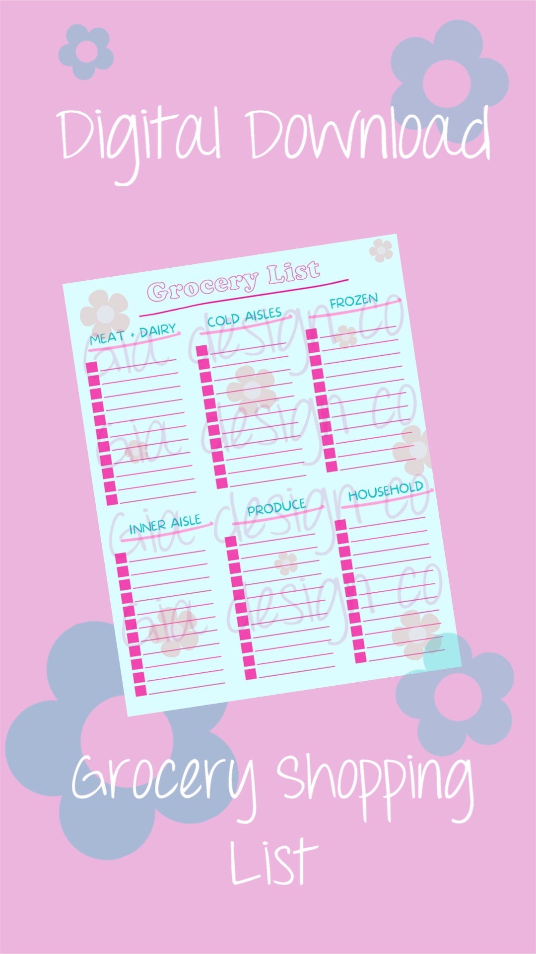 Grocery Shopping List - Pink Download