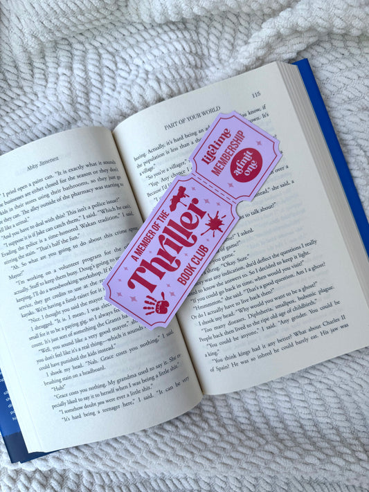 Thriller Book Club Bookmark