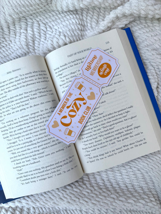 Cozy Book Club Bookmark