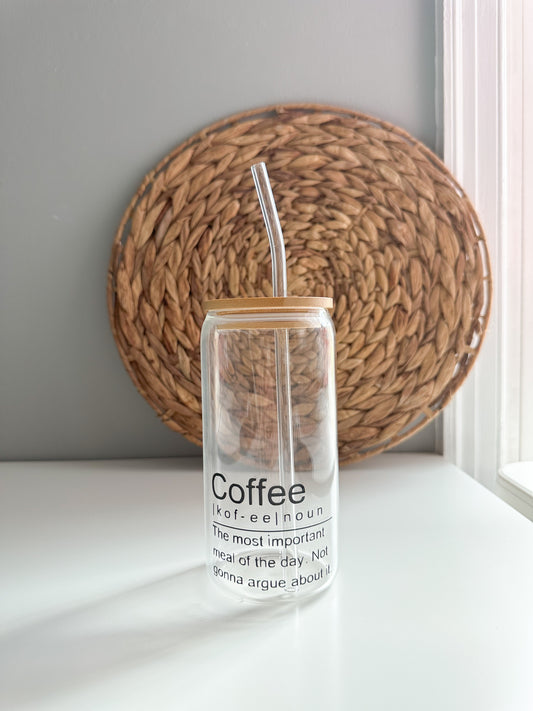 Coffee Definition Glass Cup
