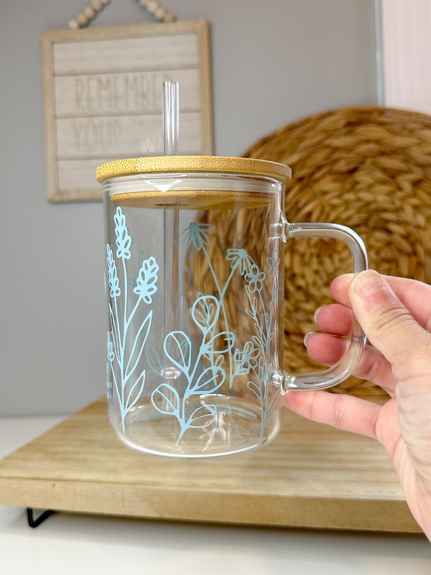 Wild Flower Glass Mug