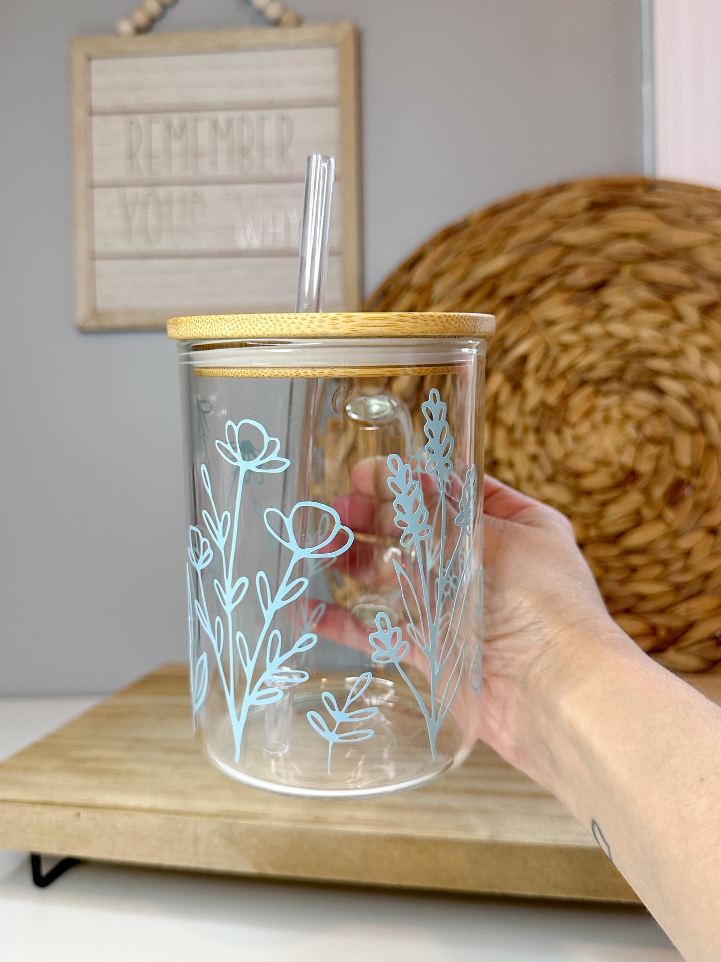 Wild Flower Glass Mug
