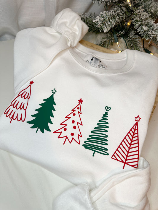 Under the Christmas Tree Red and Green Sweatshirt