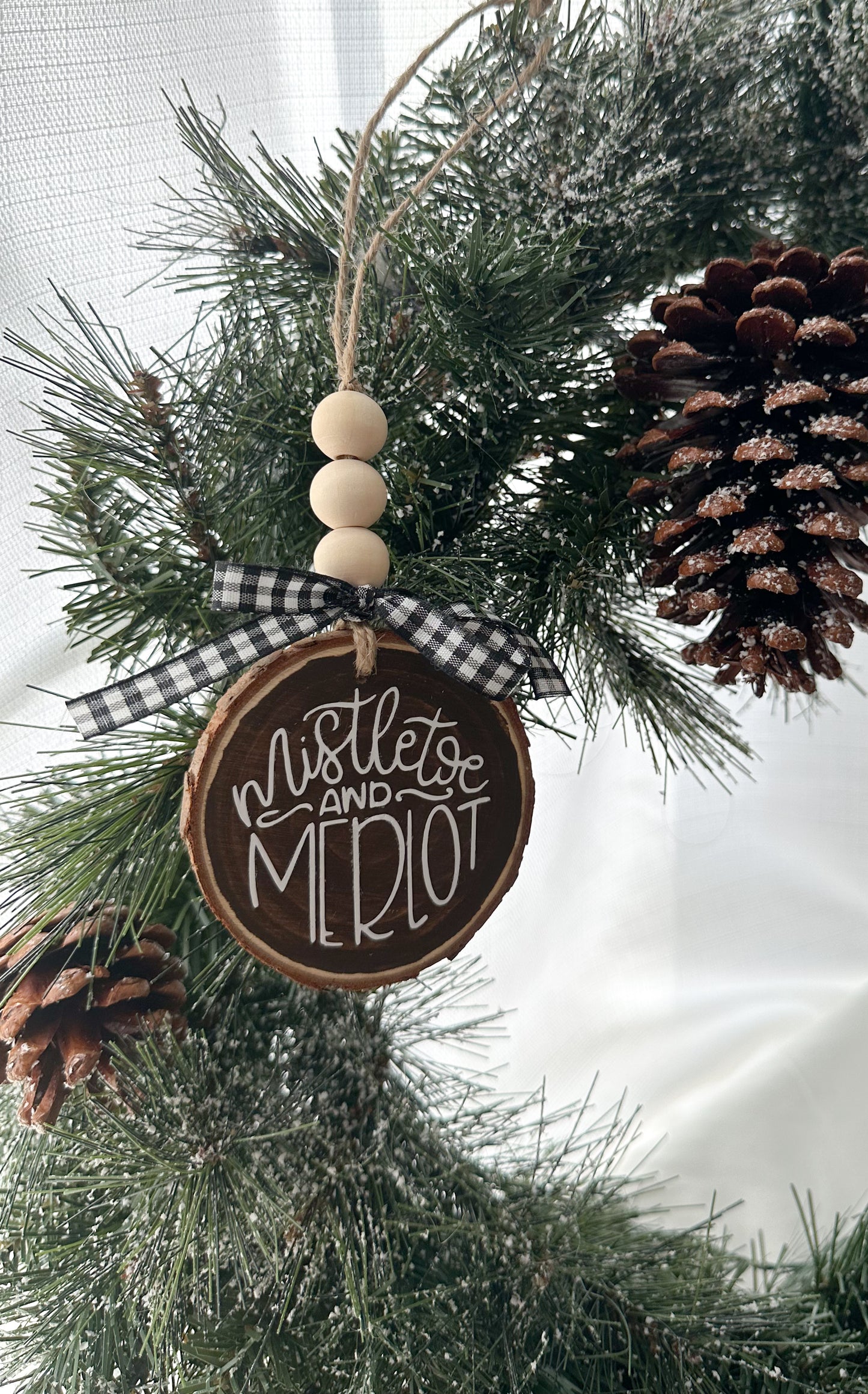 Mistletoe and Merlot Ornament